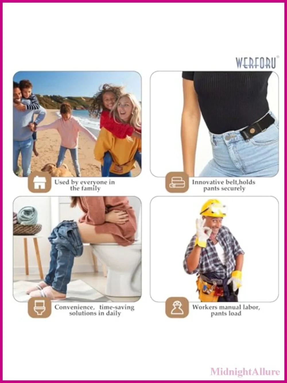 No Buckle Stretch Side Belt Elastic Adjustable Belt for Jeans Pants